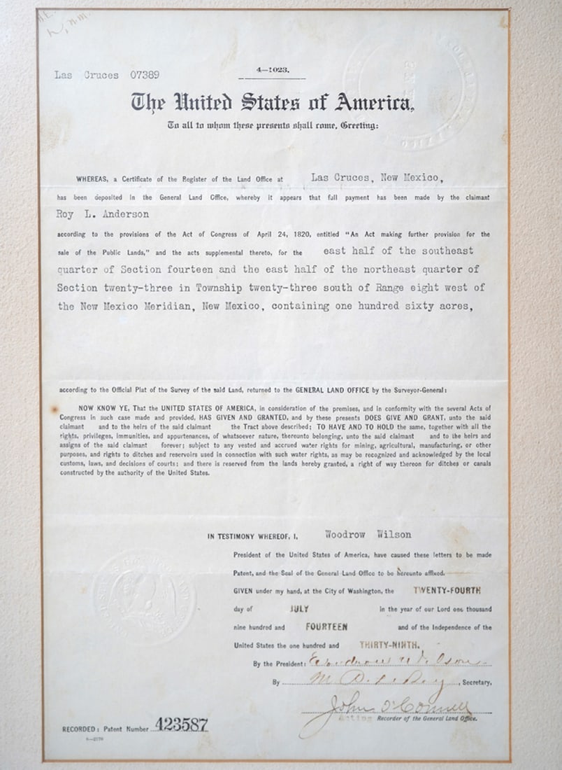 Woodrow Wilson Signed Official Document (1 of 6)