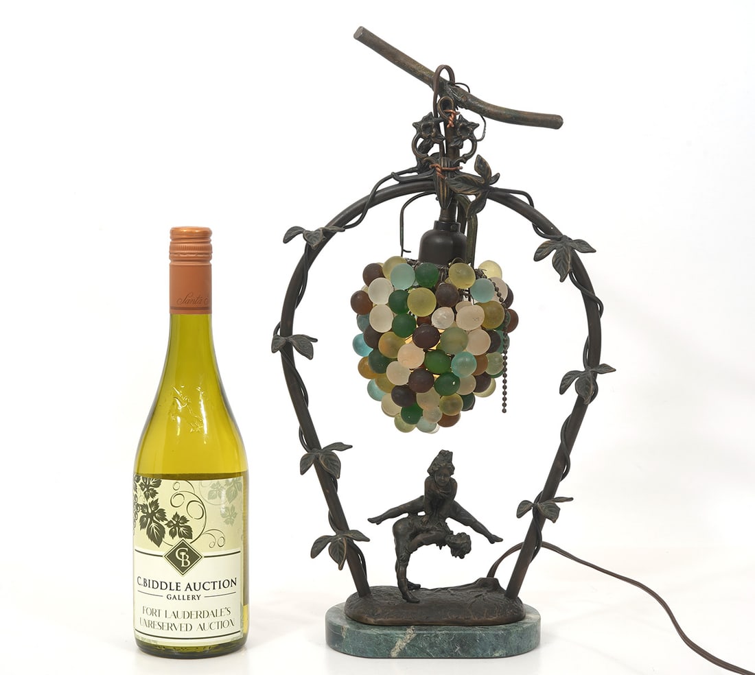 Bronze Marble & Glass Figural Table Lamp (1 of 10)