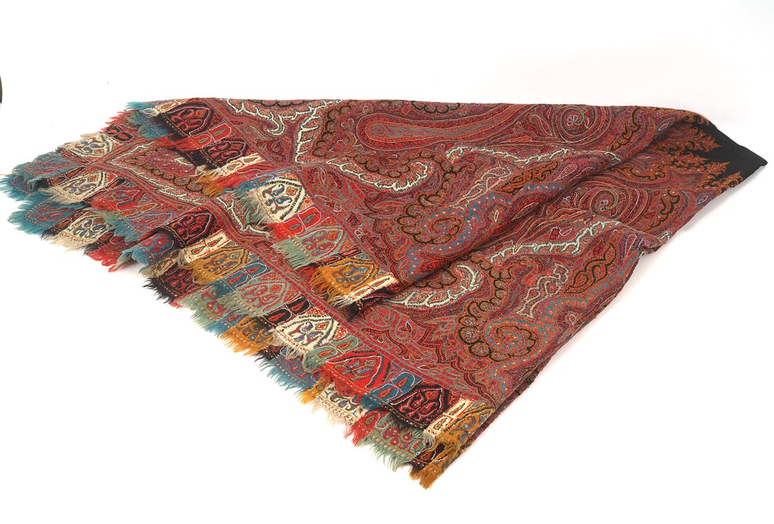 19th C. Indian Paisley Shawl Blanket (1 of 9)