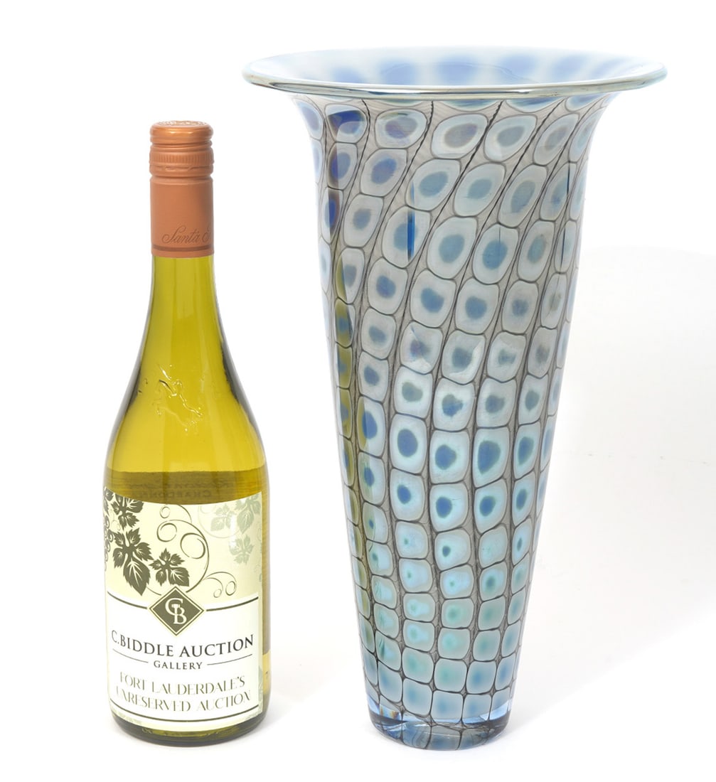 Philabaum Reptilian Trumpet Art Glass Vase (1 of 7)