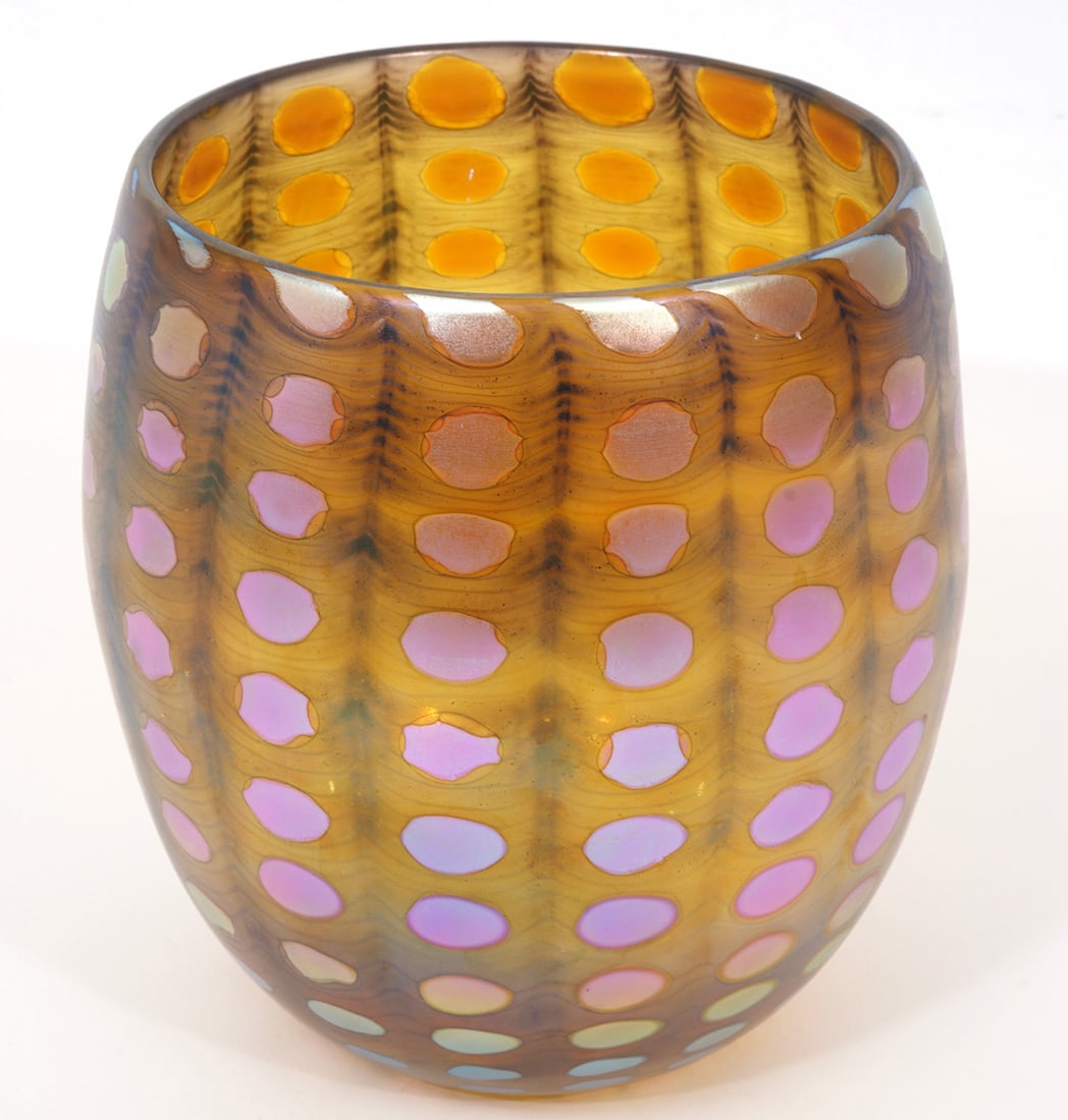 Tom Philabaum Art Glass Vessel Signed (1 of 6)