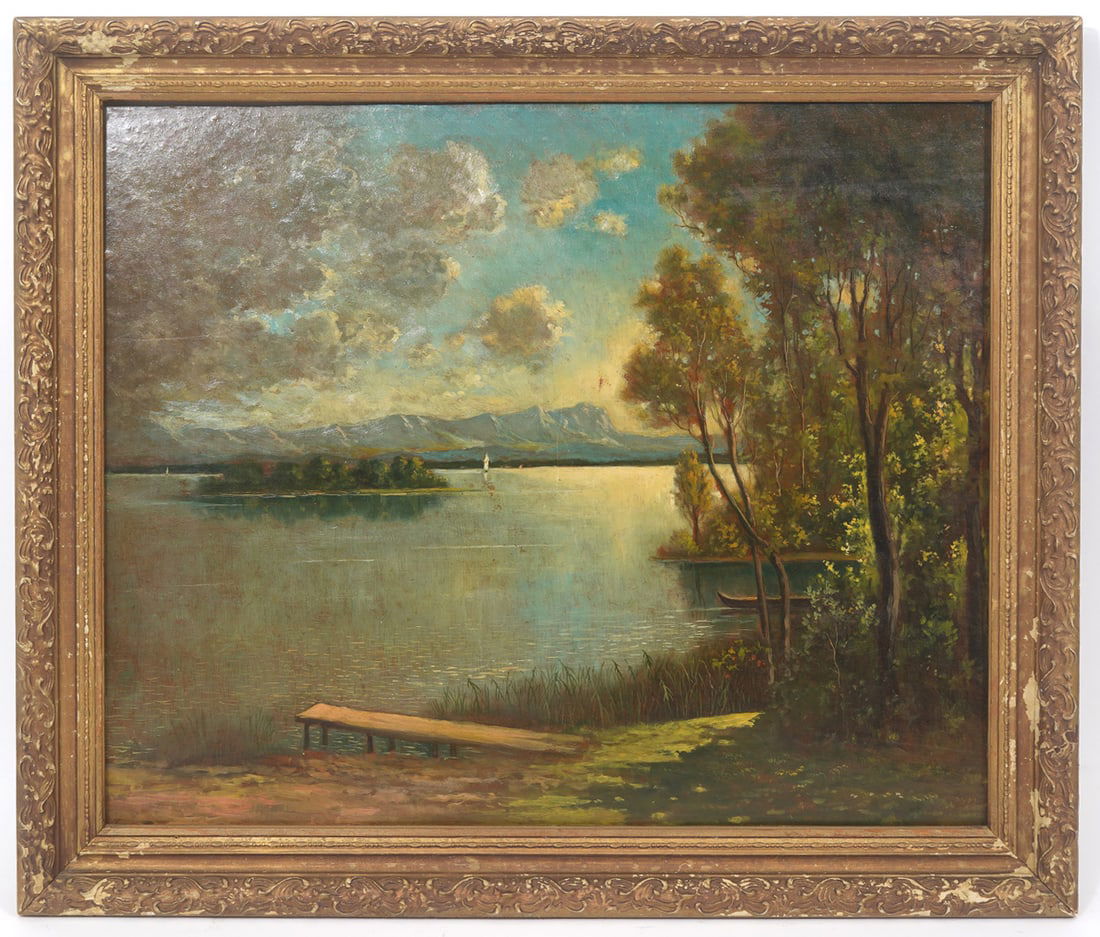 Attrib. J.M. Hart Hudson River School O/B Painting (1 of 6)