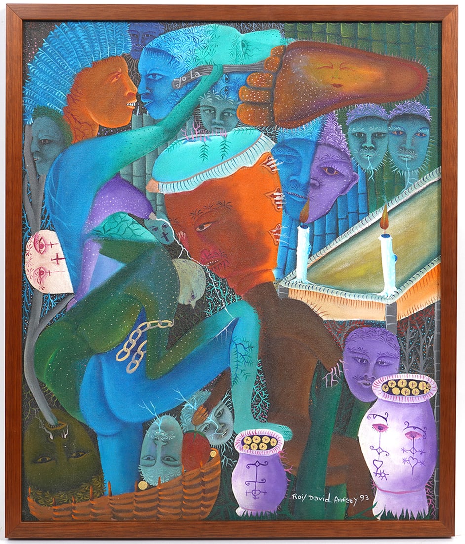 Roi David Annisey Haitian Surrealist Folk Art (1 of 6)