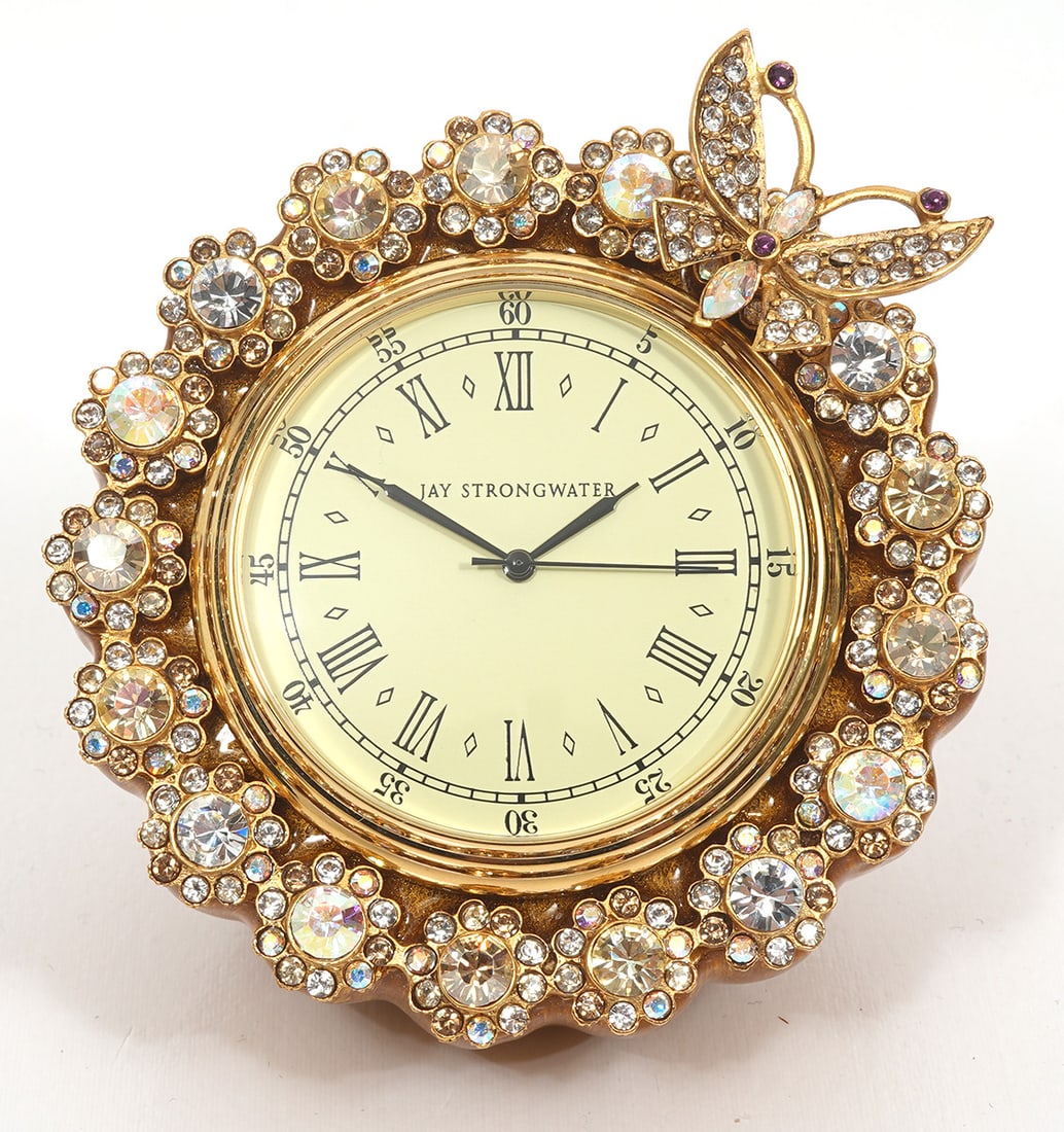 Jay Strongwater Enamel & Jeweled Desk Clock (1 of 6)