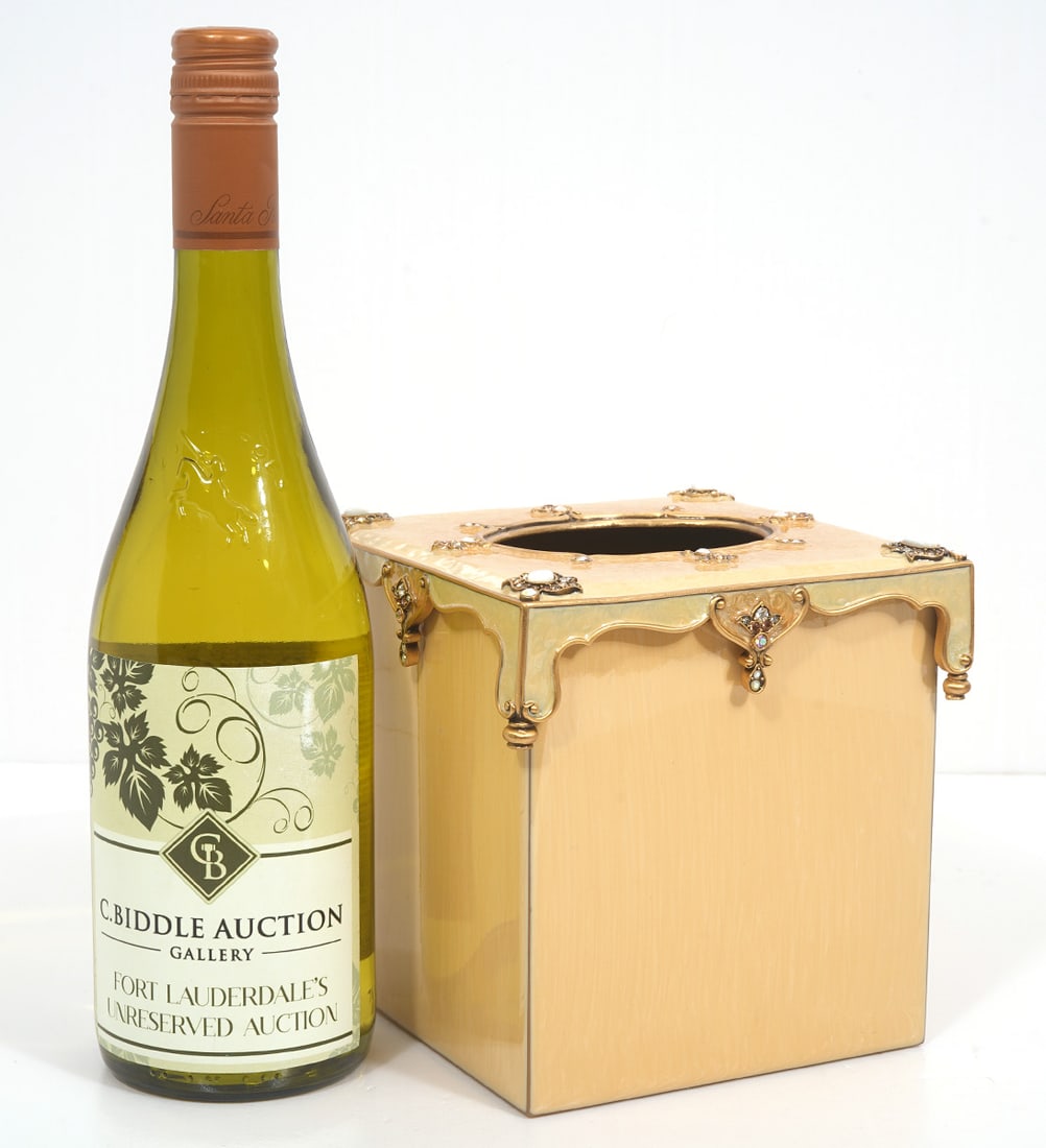 Jay Strongwater Enamel & Jeweled Tissue Box (1 of 5)