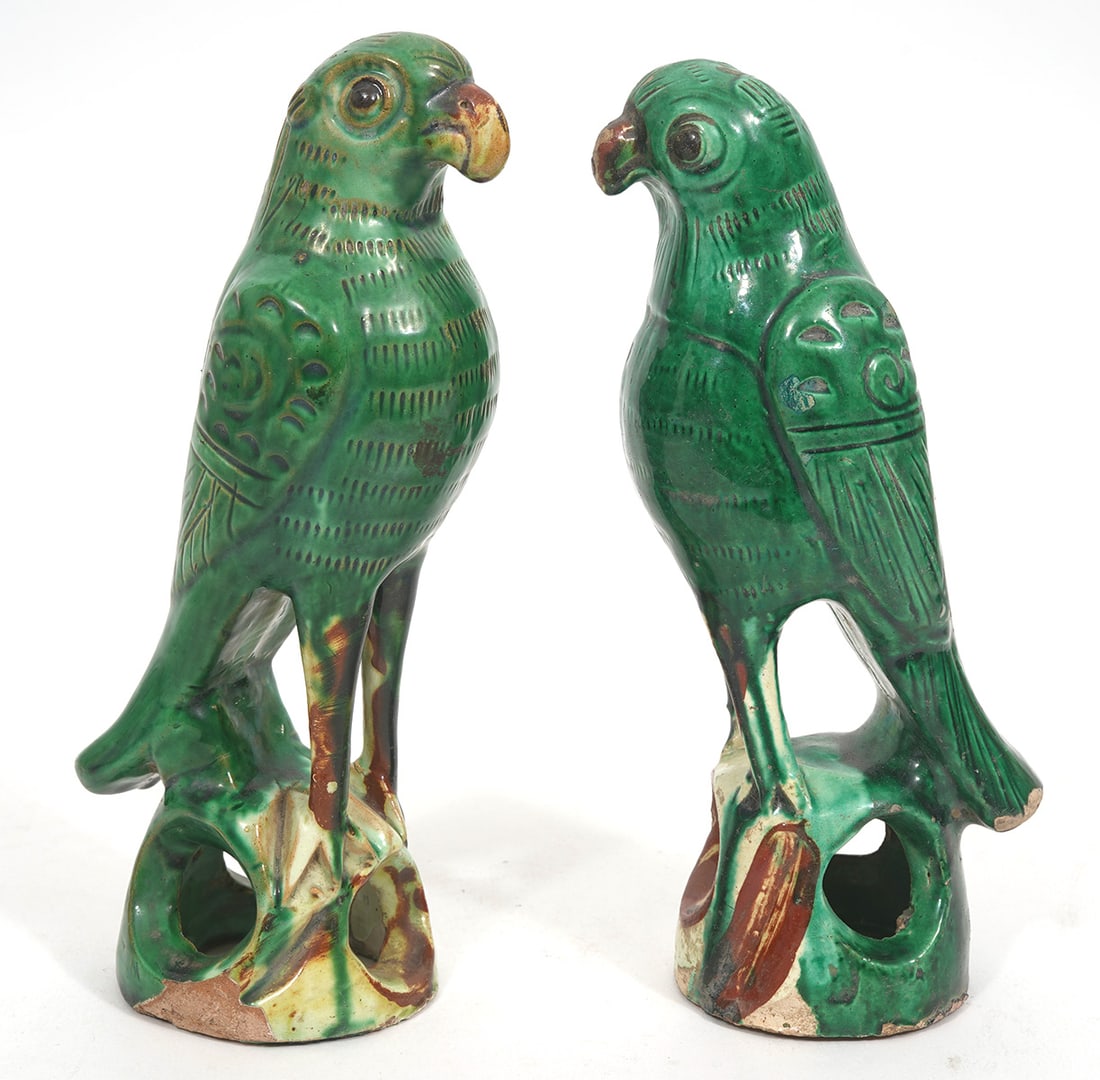Pair of Chinese Sancai Pottery Birds (1 of 11)