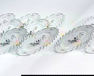 8 Raynaud Limoges 'Si Kiang' Dinner Plates