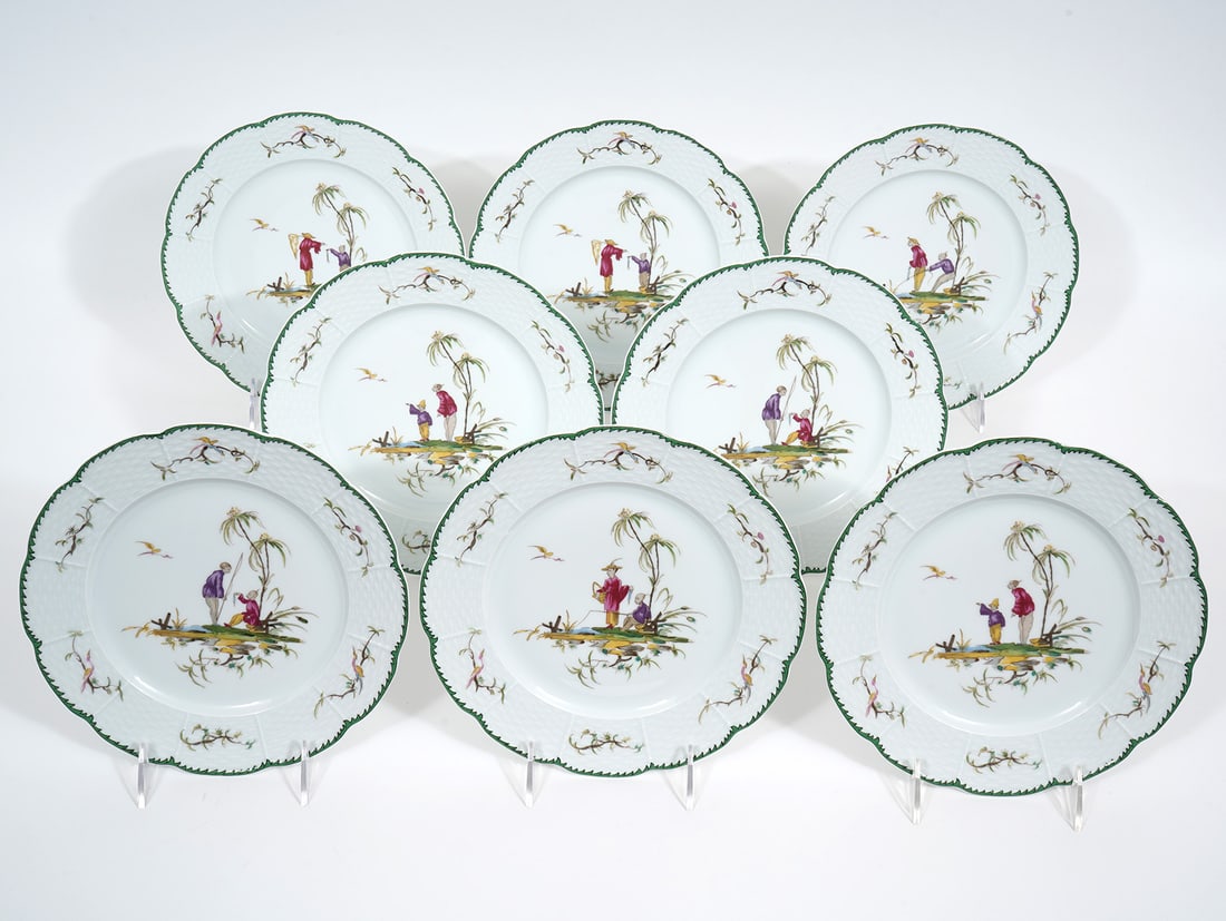 8 Raynaud Limoges 'Si Kiang' Luncheon Plates (1 of 5)