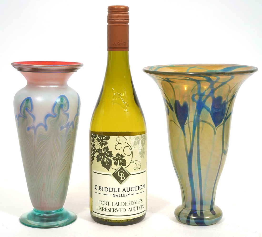 Two Art Glass Vases Signed Camner Vandermark (1 of 8)