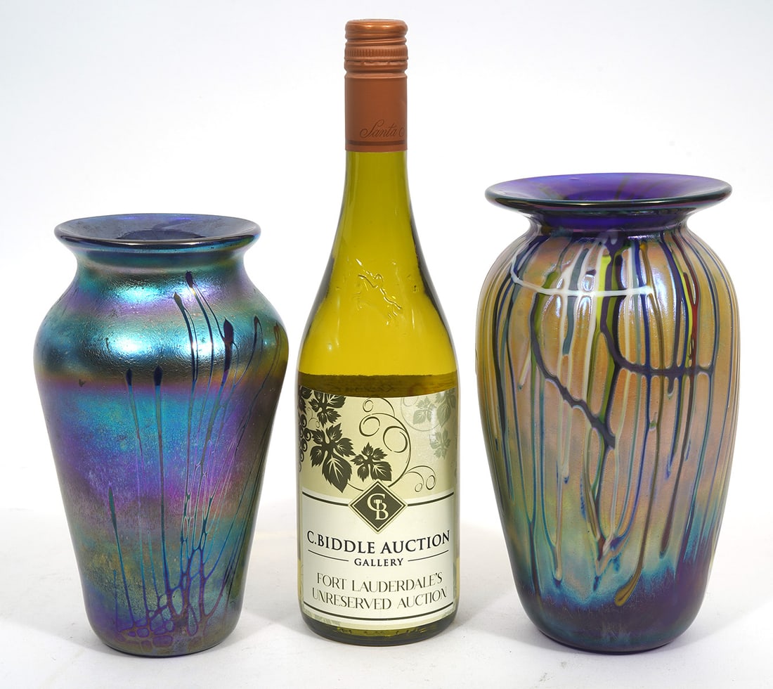 Two Signed Art Glass Vases (1 of 9)