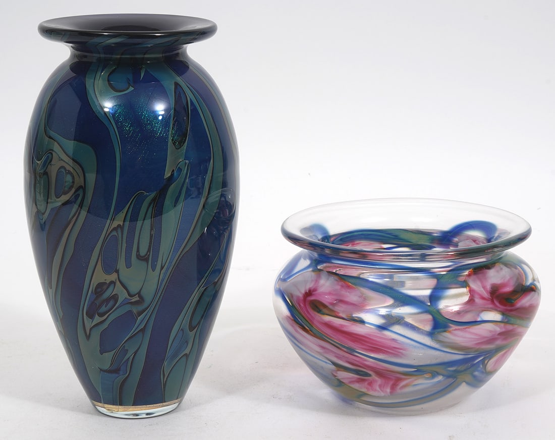Two Art Glass Vases Signed Eickholt & John Lotton (1 of 6)