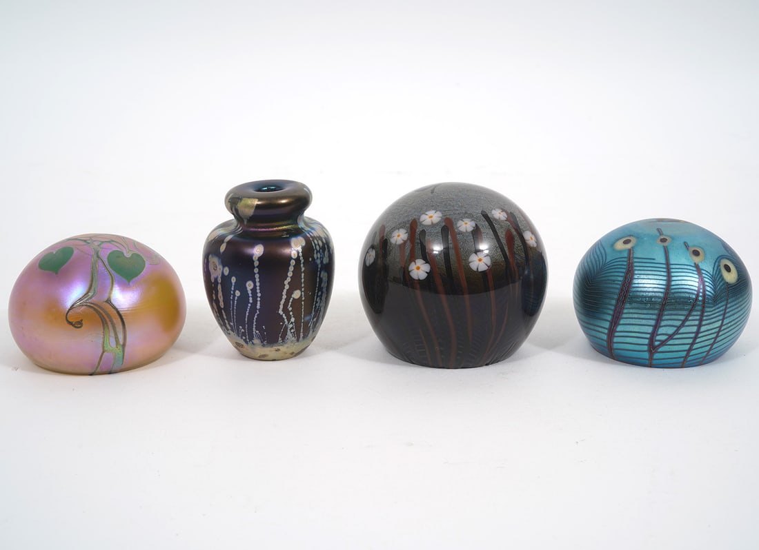 3 Orient & Flume Paperweights 1 Eickholt Vase (1 of 10)