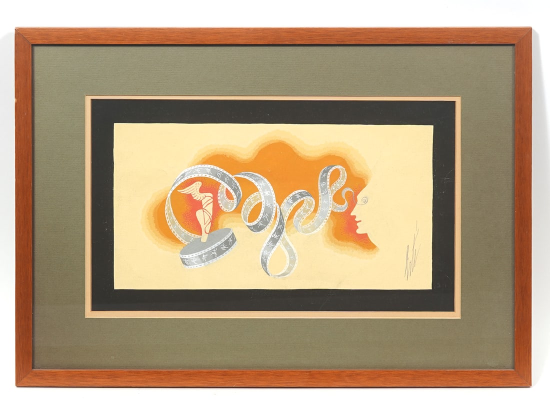 Erte Signed Gouache on Paper (1 of 6)