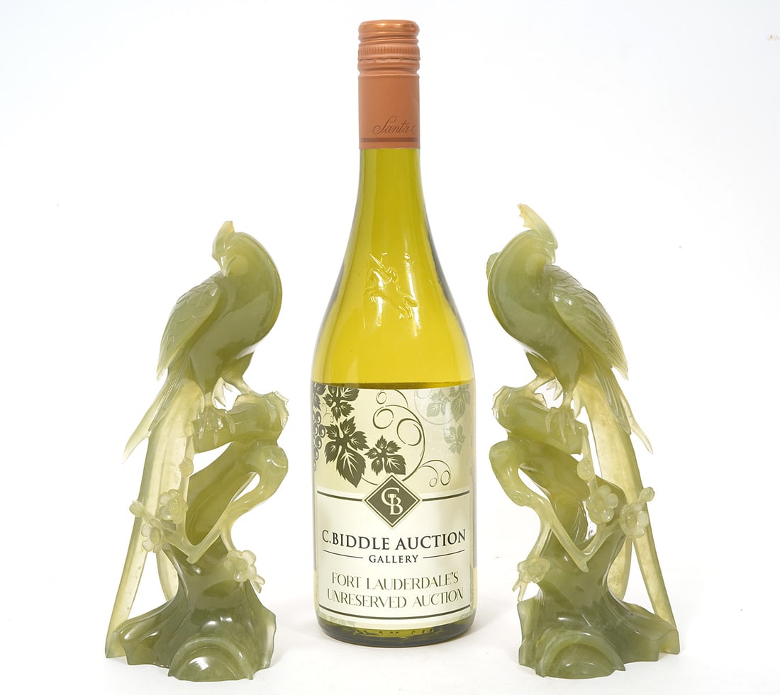 Pair of Chinese Hand-Carved Jade Bird Figures (1 of 8)