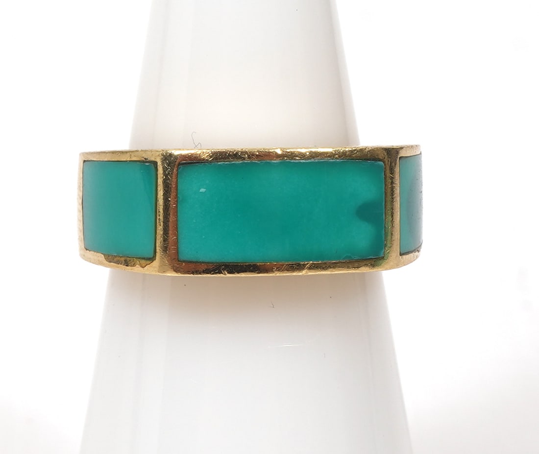 Daniela Swaebe 18K Green Enamel Ring (1 of 8)