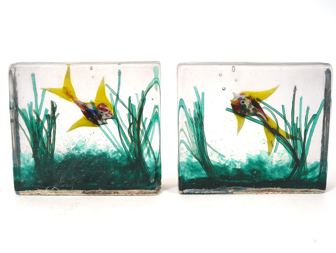 Two Murano Art Glass Aquarium Blocks (1 of 6)