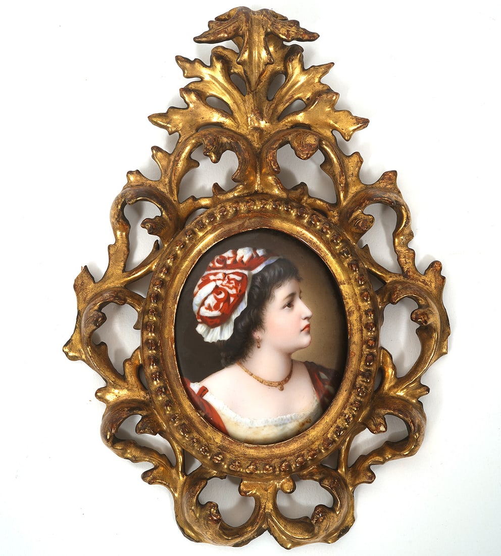 German KPM-Style Portrait Porcelain Gilt Frame (1 of 4)