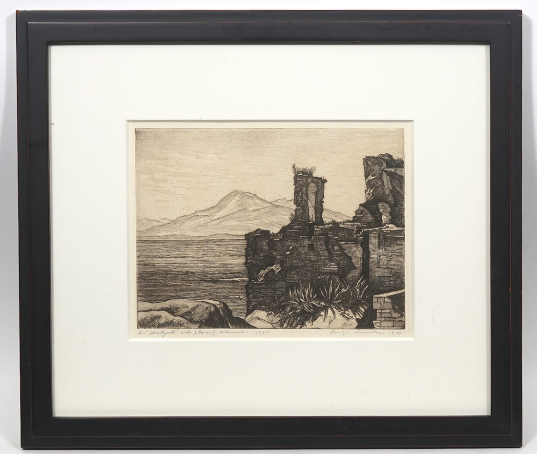 Luigi Lucioni "Romantic Ruins" Engraving Signed (1 of 5)