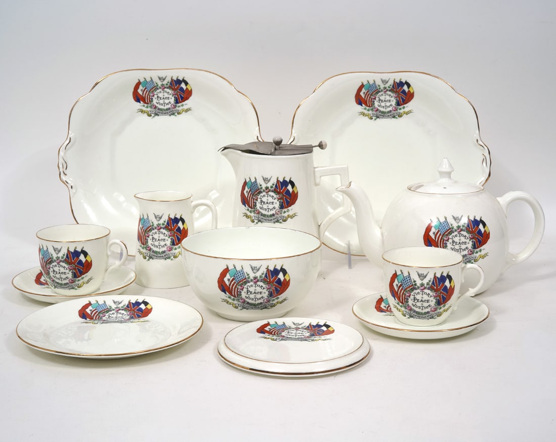 39 Pcs. Collingwood China 'Victory, Peace, Justice' (1 of 10)