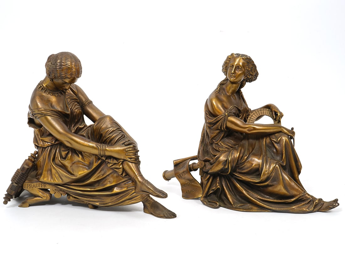 Pair of Classical-Style Allegory Bronzes (1 of 9)