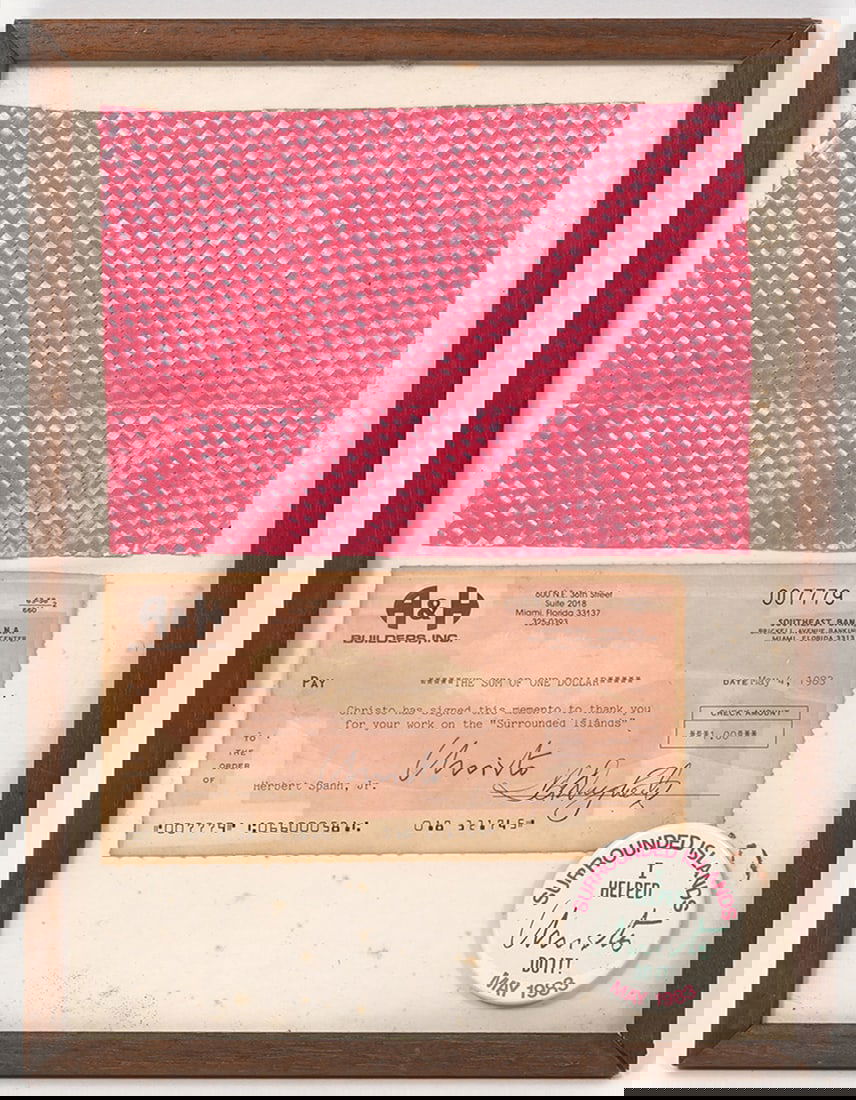 Christo Surrounded Islands Sample & Signed Check (1 of 5)