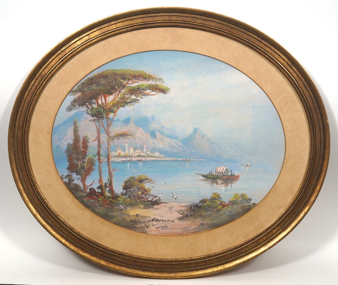 19th C. Italian Gouache Signed Watercolor Scene (1 of 7)