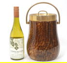 Aldo Tura Lacquered Goat Skin & Brass Ice Bucket