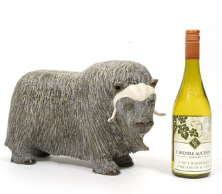 Lucassie Ikkidluak Inuit Carved Stone Musk Ox