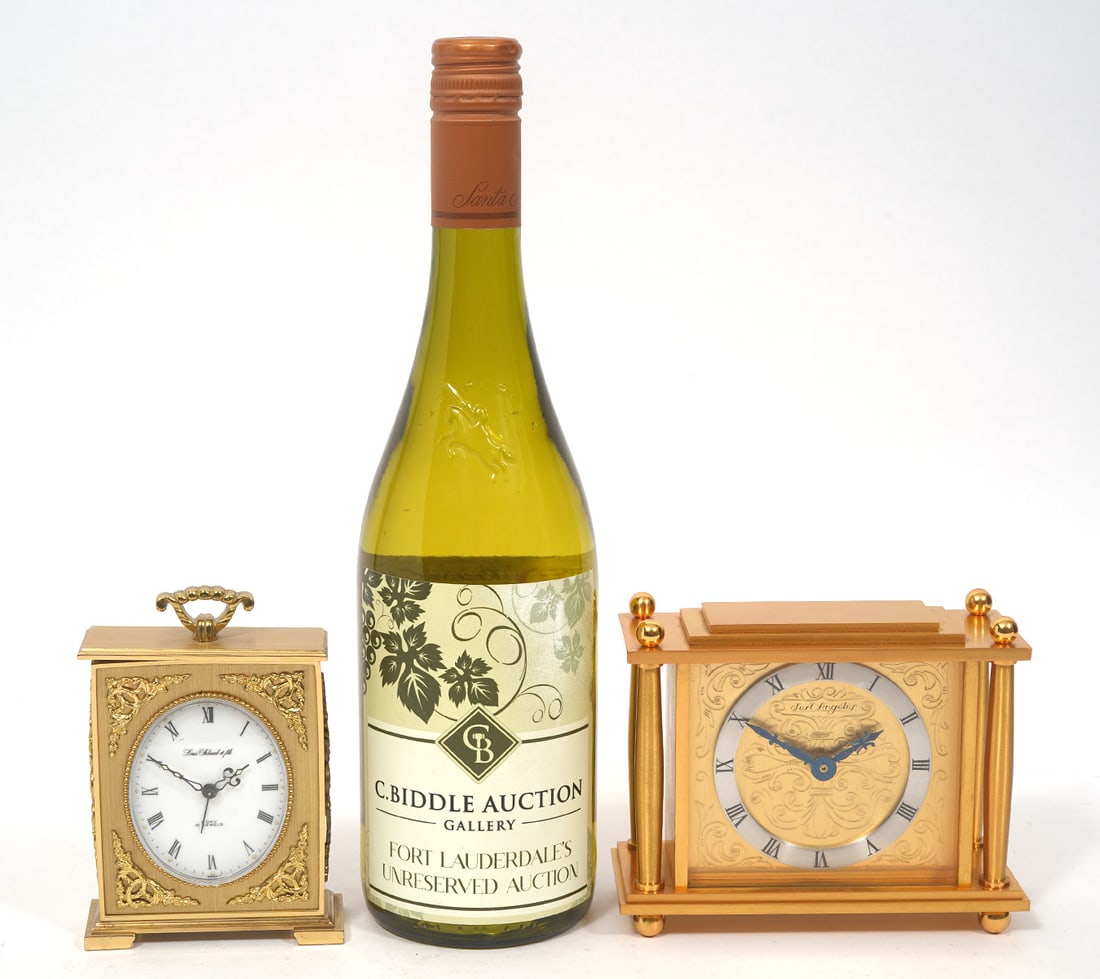 Hour & Lavigne and Louis Schwab Brass Desk Clocks (1 of 9)