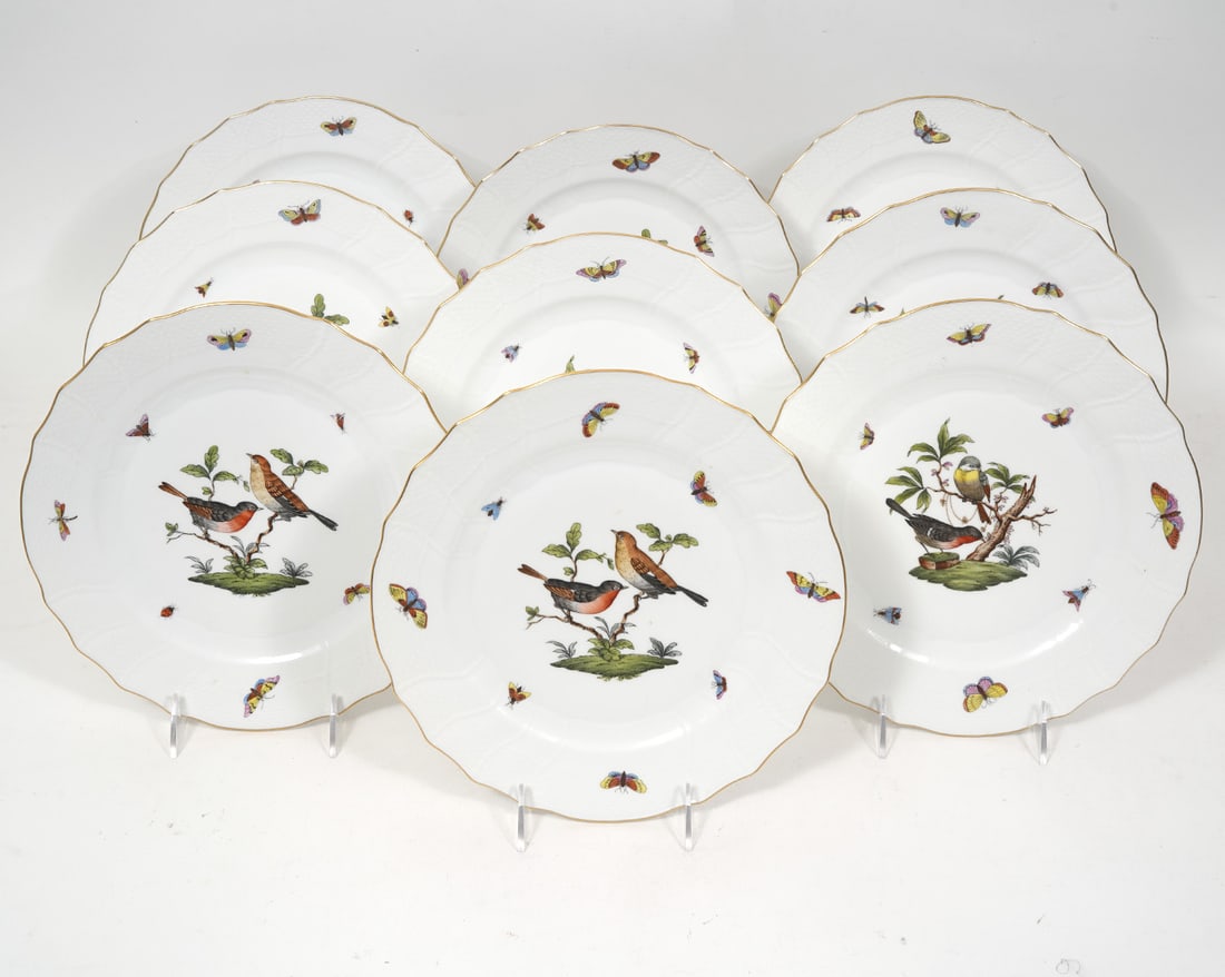 9 Herend Rothschild Bird Dinner Plates (1 of 3)