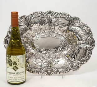 Gorham Sterling Repousse Oval Dish