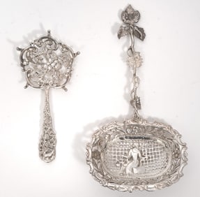 Two European Sterling Silver Sifter Spoons