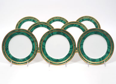 8 Christian Dior Gaudron Malachite Salad Plates