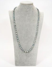 Baroque Blue Pearl Necklace 14K WG Clasp