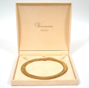 Italian Vermeil Sterling Silver Mesh Necklace