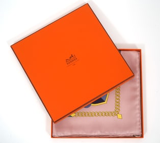 Hermes Scarf "Chocs en Plumes" Silk Scarf Box Care Tag