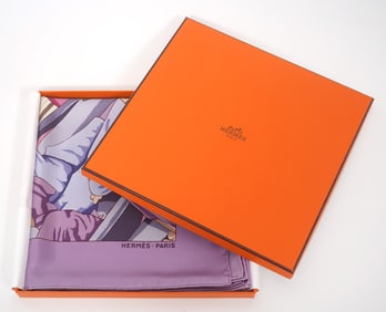 Hermes "Marche Flottant du Lac Inle II Scarf Box Care Tag