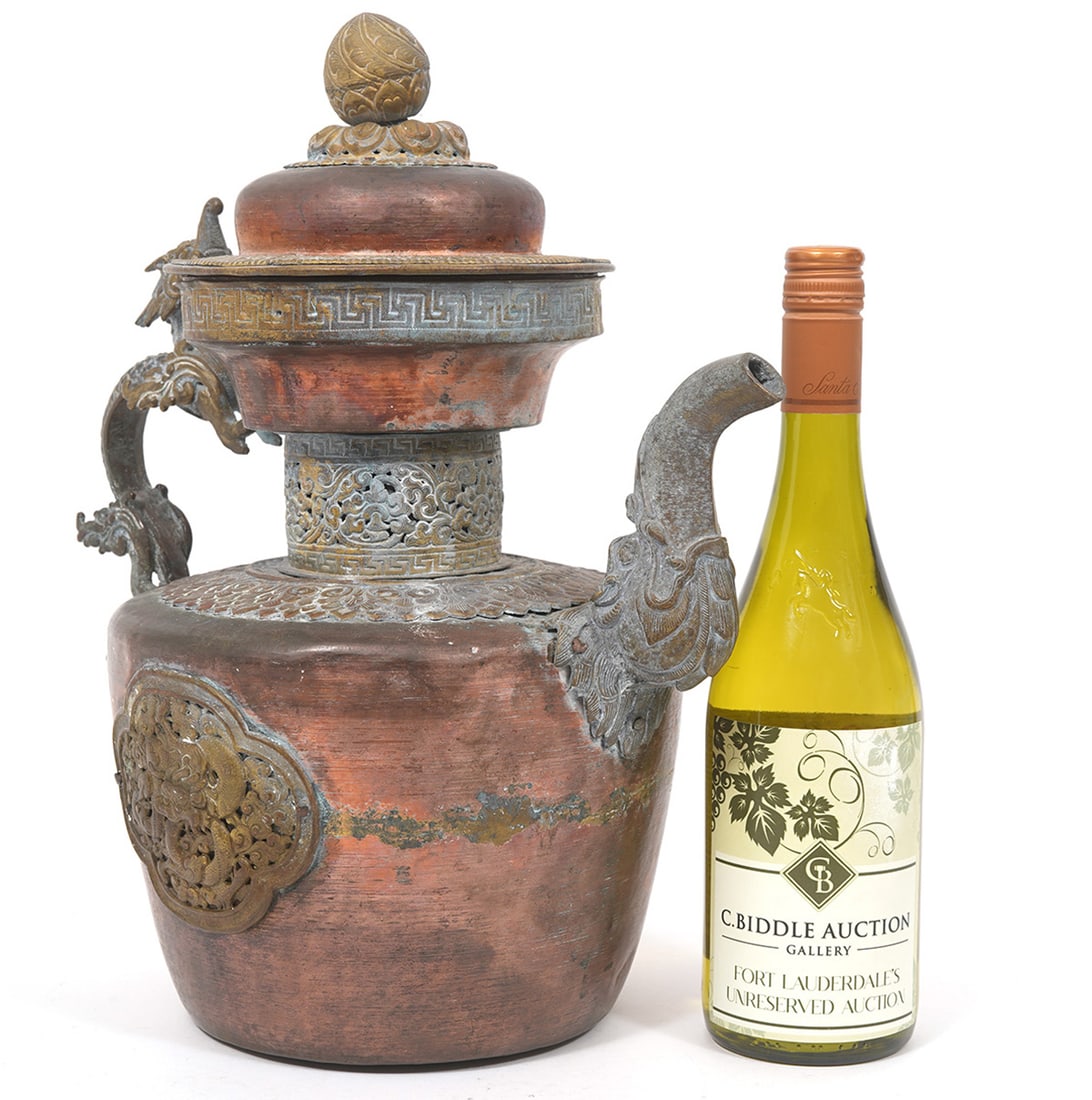 Large Tibetan Copper and Brass Teapot (1 of 11)