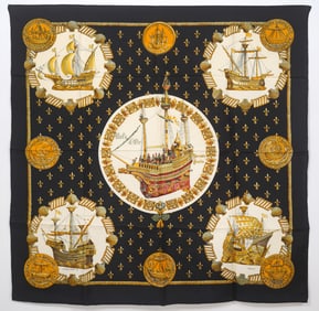 Hermes "Nefs d'Or" Silk Scarf