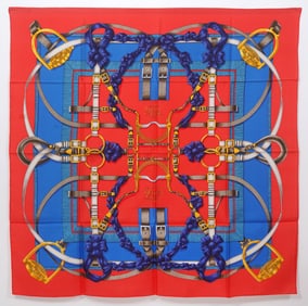 Hermes "Grande Manege" Silk Scarf Care Tag