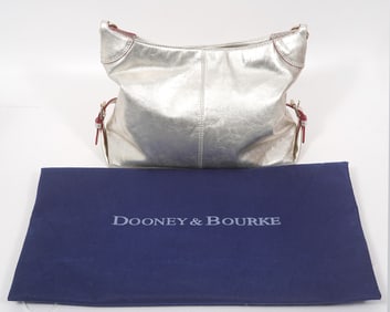 Dooney & Bourke Silver Leather Hobo Bag