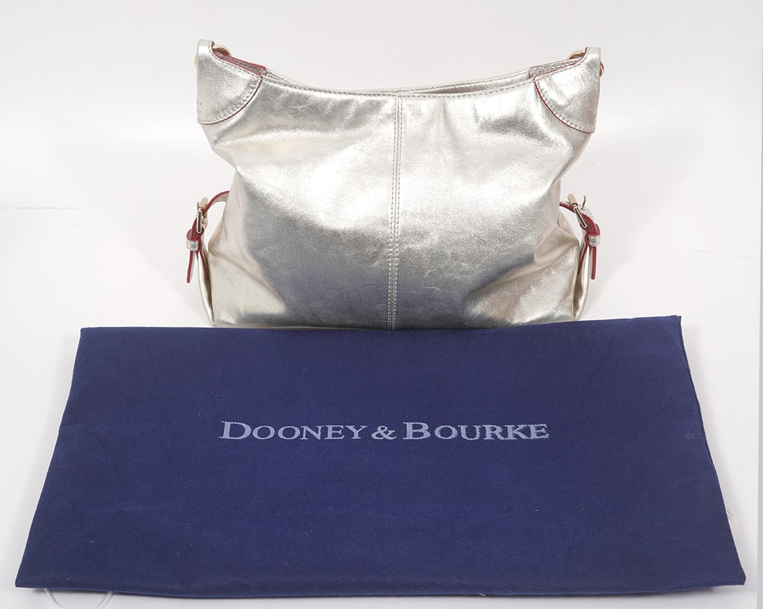 Dooney & Bourke Silver Leather Hobo Bag (1 of 11)