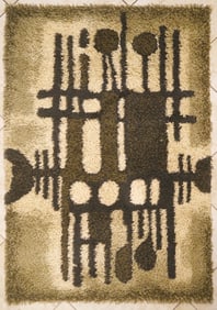 Danish Mid-Century Hanging Wool Era Rya Rug