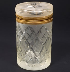 French Cut-Crystal Bronze Mount Vanity Box
