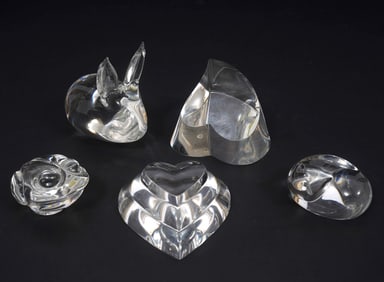 Five Steuben Crystal Paperweights