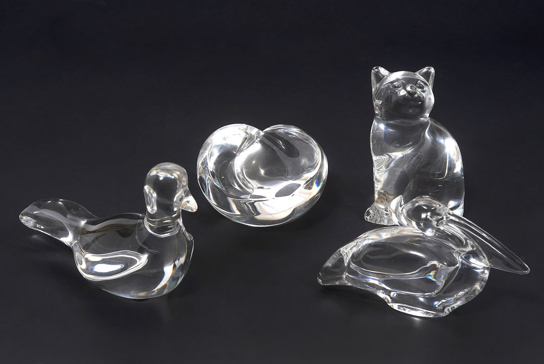 Steuben & Baccarat Crystal Paperweights 4Pcs (1 of 7)