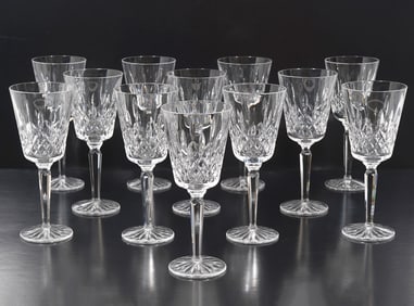 Set of 12 Waterford Crystal 'Lismore' Goblets
