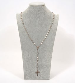 Sterling Silver & Pearls Rosary