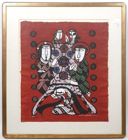 Sadao Watanabe Biblical Scene Woodblock Print