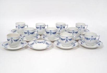 Bing & Grondahl "Empire" Porcelain Cups Saucers